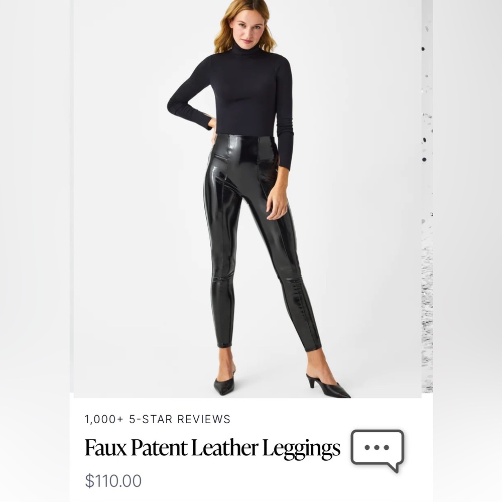 NWT spanx faux patent leather leggings xs petite green